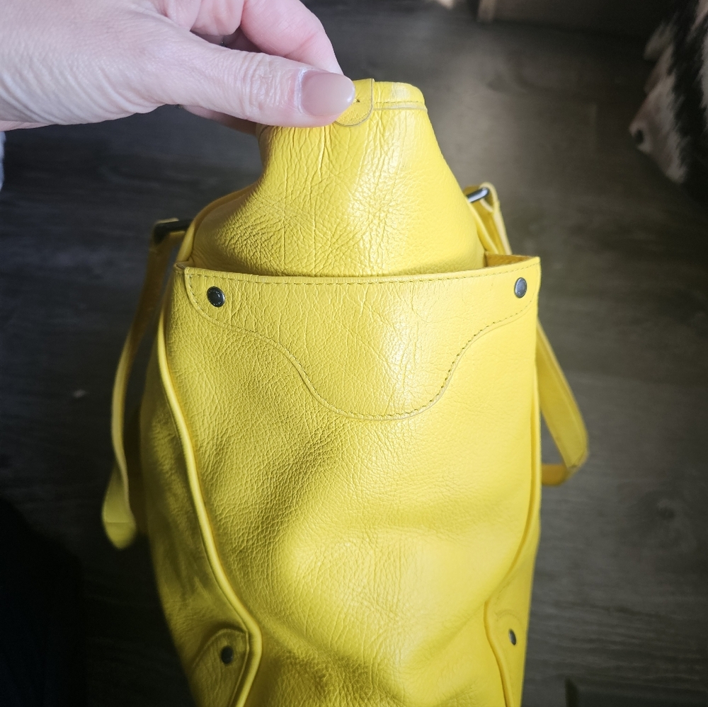 Coach Mickie Large Leather Grain Tote Bag, Yellow, F34039 - Picture 13 of 14
